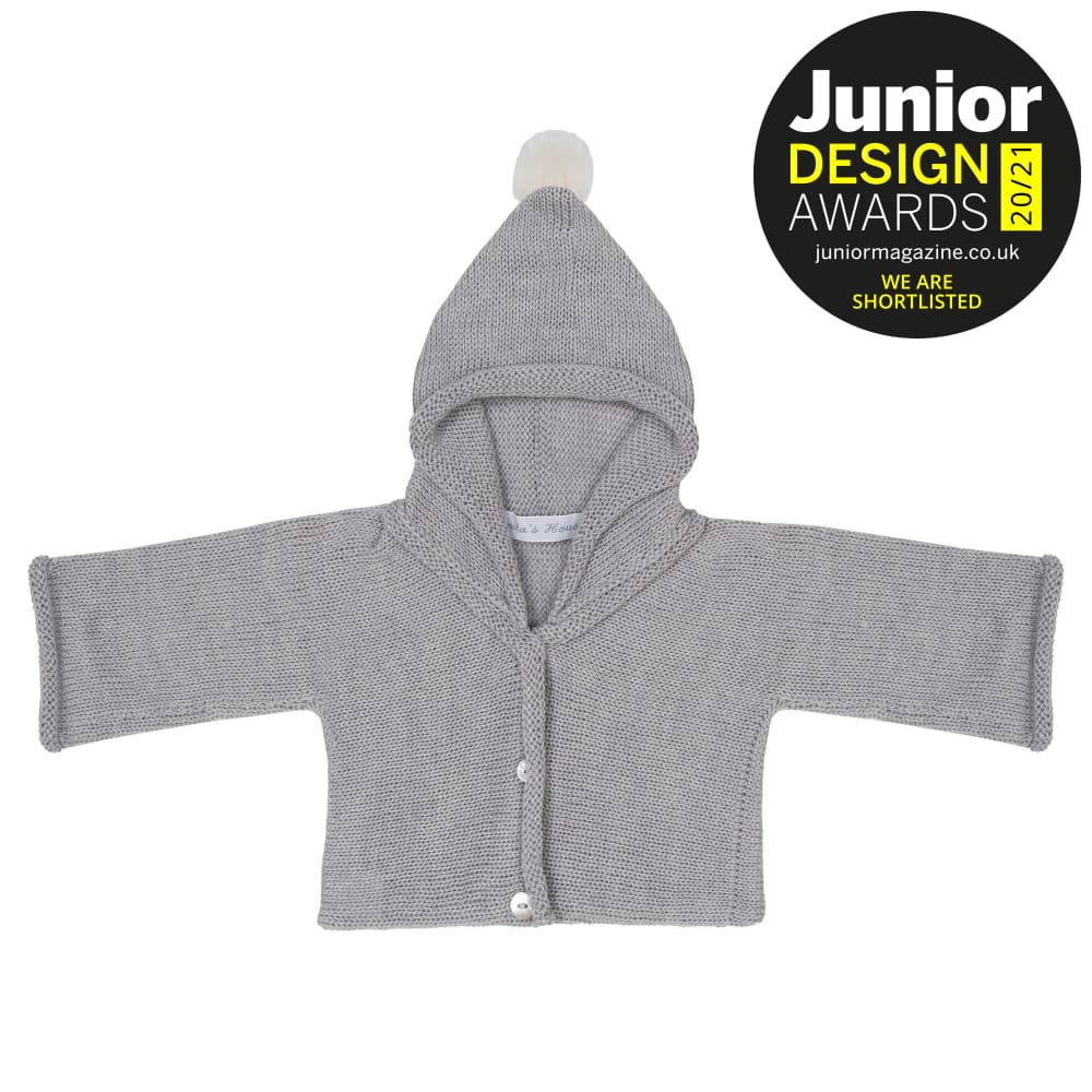 Anitas House Classic Merino Hoodie With Pom Pale Blue Baby Clothing