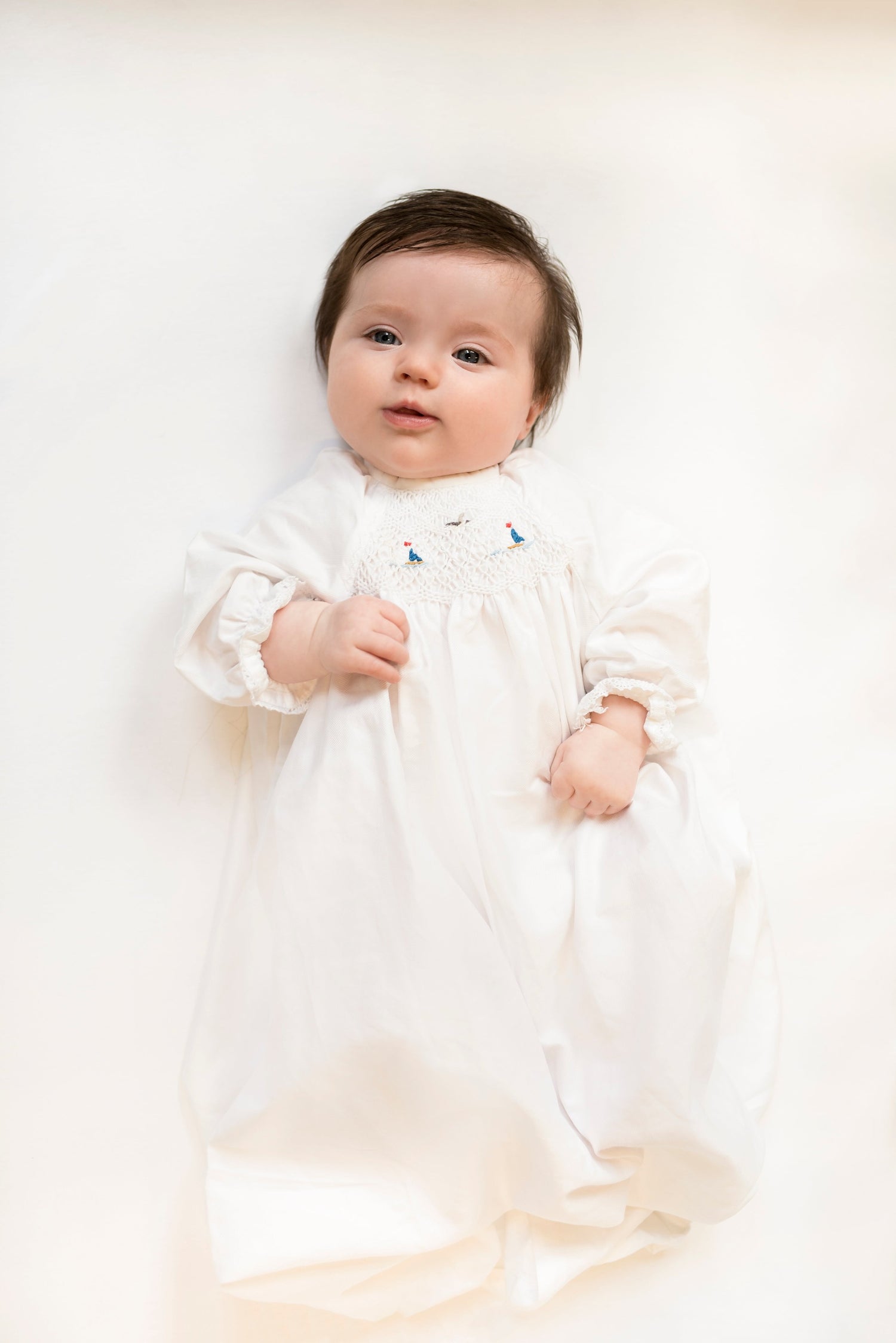 Anita's House Cotton Smock Nightie - Blue Sailing Boats