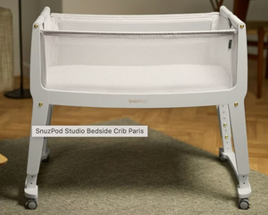 SnuzPod Studio Bedside Crib on wheels Paris - white