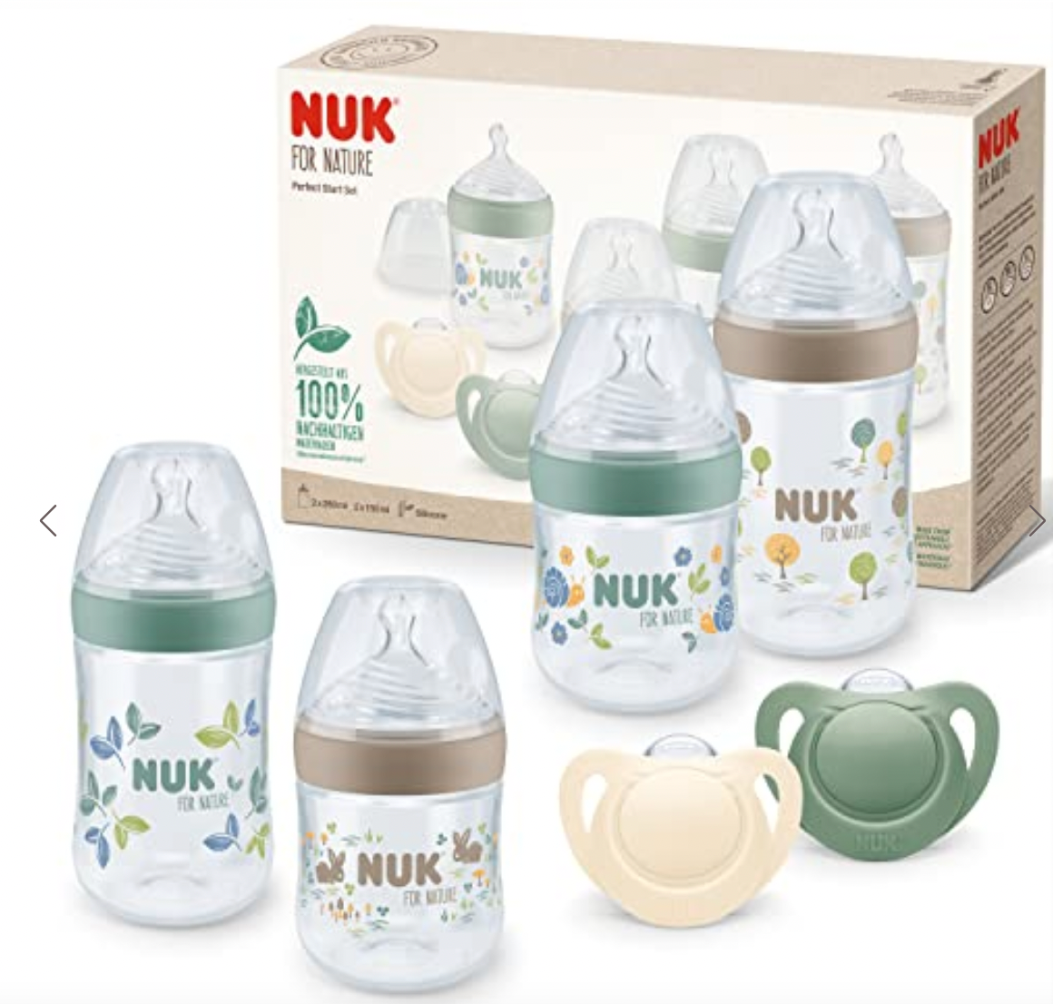 NUK for Nature Perfect Start Baby Bottle & Dummy Set 0-6 Months