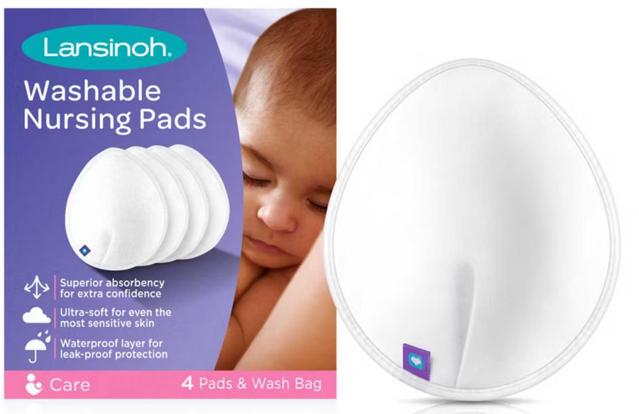 Lansinoh Washable Nursing Pads - Pack of 4, White