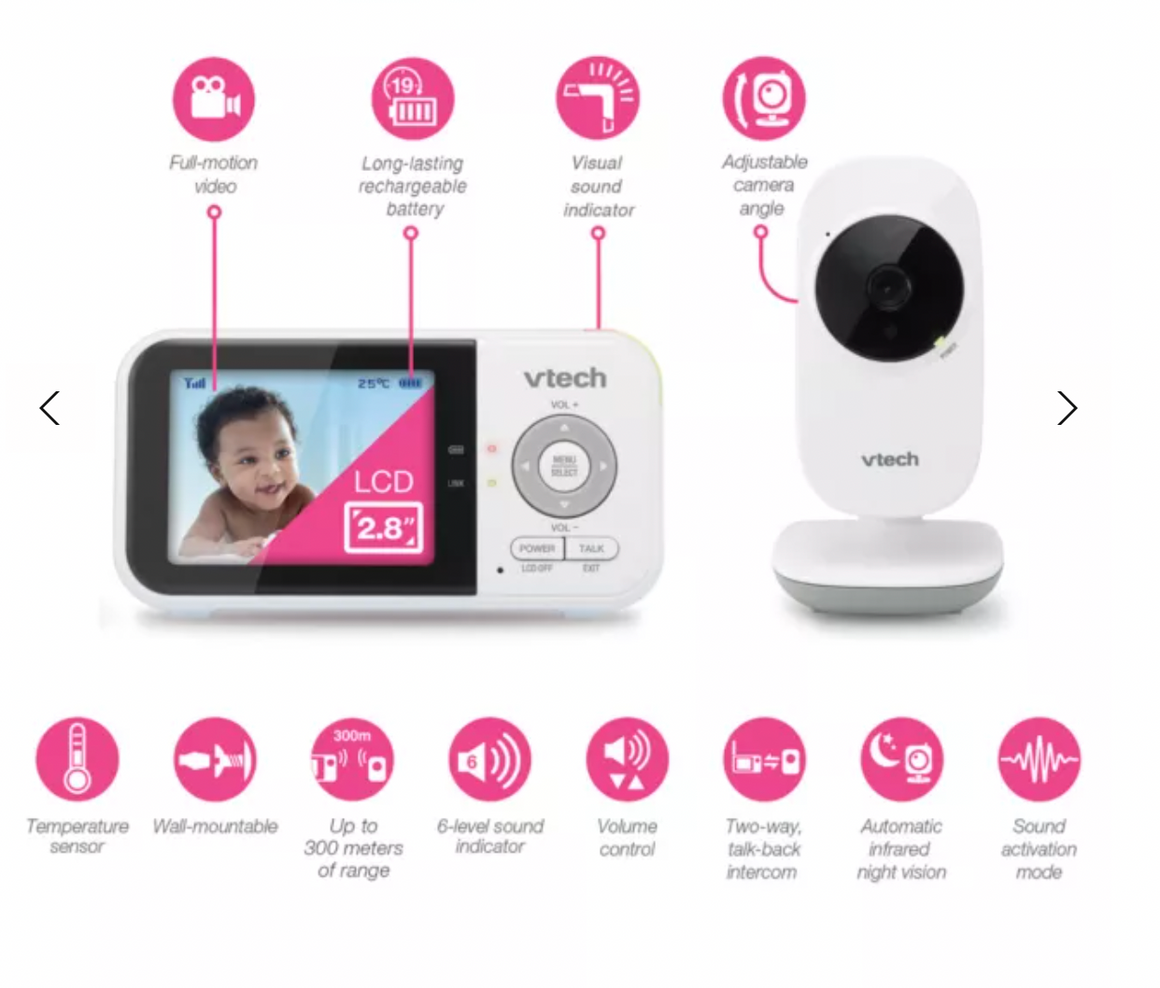 VTech VM819 2.8inch Digital Video Baby Monitor with Adjustable Camera