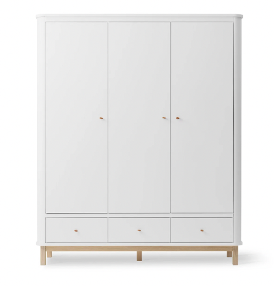 Oliver Furniture Wood wardrobe 3 doors, white/oak Item nr.: 041353