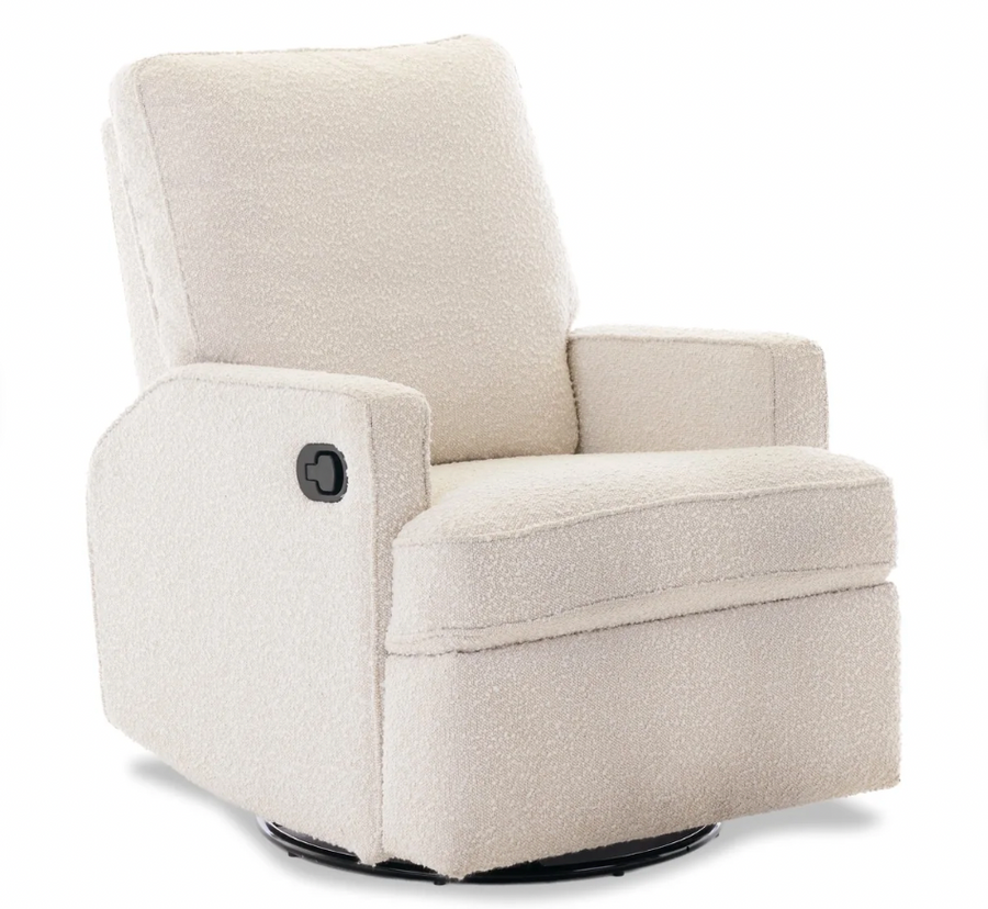 OBaby - Madison Swivel Glider Recliner Chair - Bouclé Style - ivory