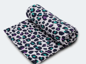 Etta Loves XL PURPLE LEOPARD MUSLIN - for 5+ month old babies