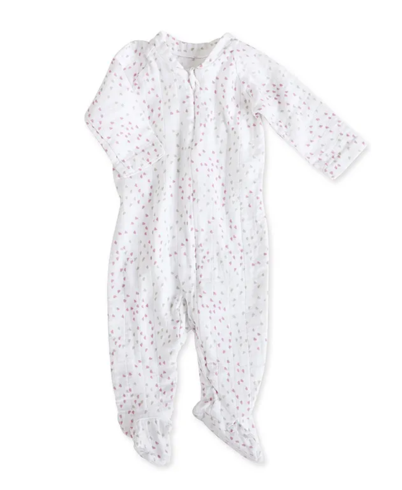 Aden + Anais - Lovely mini hearts long sleeve zipper one-piece (GR)