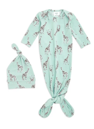 Aden + Anais - Comfort knit - newborn gift set knotted gown + infant hat 0-3m (GR)