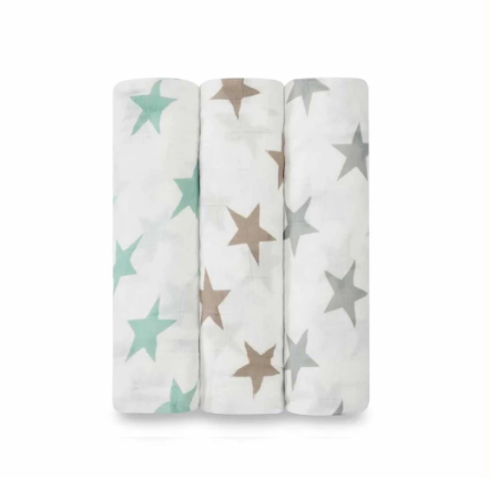 Aden & Anais Bamboo Swaddles 3-Pack (GR)
