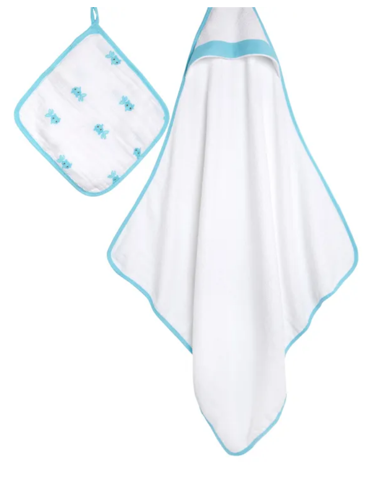 Aden + Anais - Hooded Towel and Washcloth Set (GR)