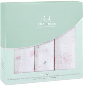 Aden & Anais Organic Cotton Muslin Squares 3-pack (GR)