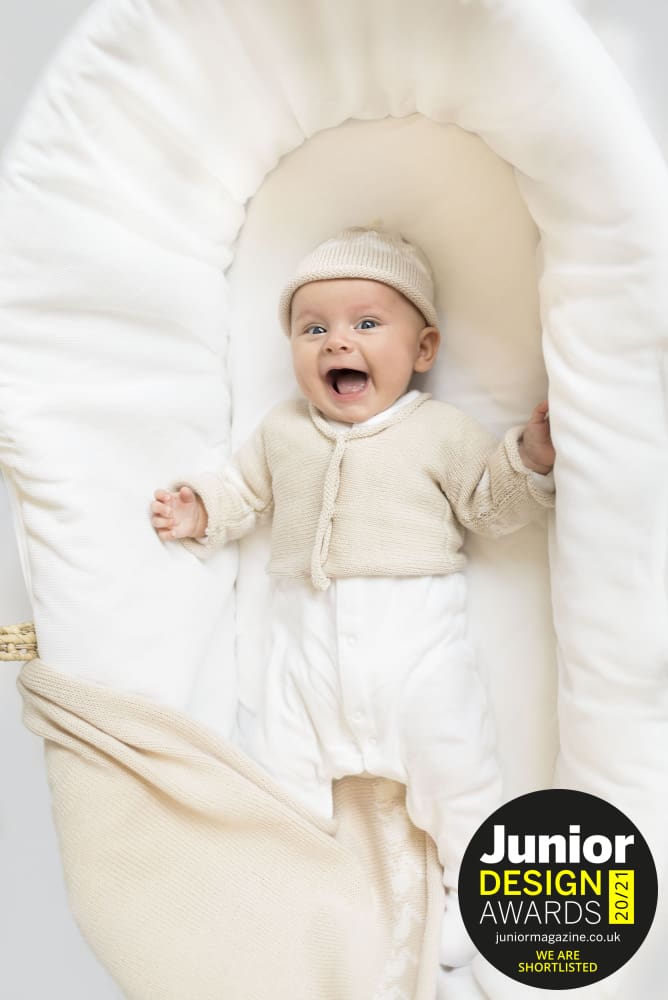 Anitas House Merino Bunny Cardigan And Hat 0-6Months / Ivory With Beige Baby Clothing