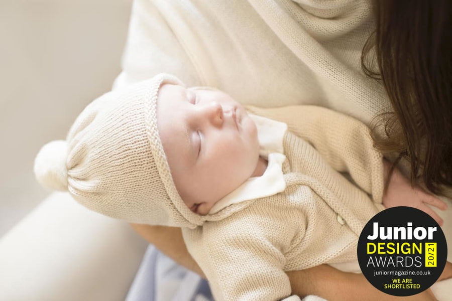 Anitas House Merino Cardigan And Pom Hat 0-6Months / Pale Blue Baby Clothing