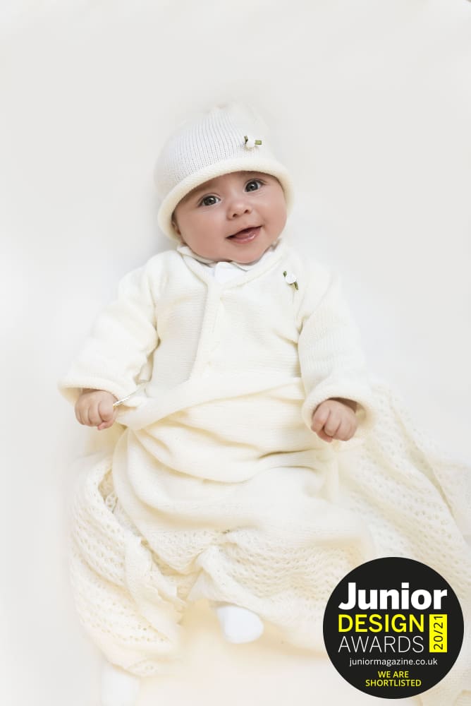 Anitas House Merino Rosebuds Cardigan And Hat Baby Clothing